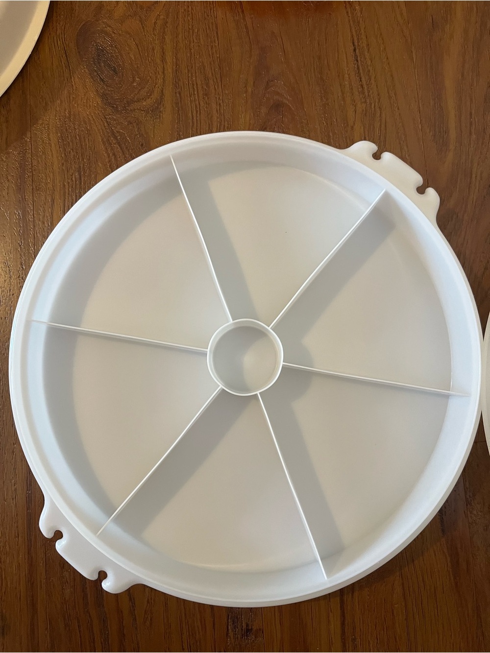 Tupperware Two Divided Serving Trays. One white and one red.